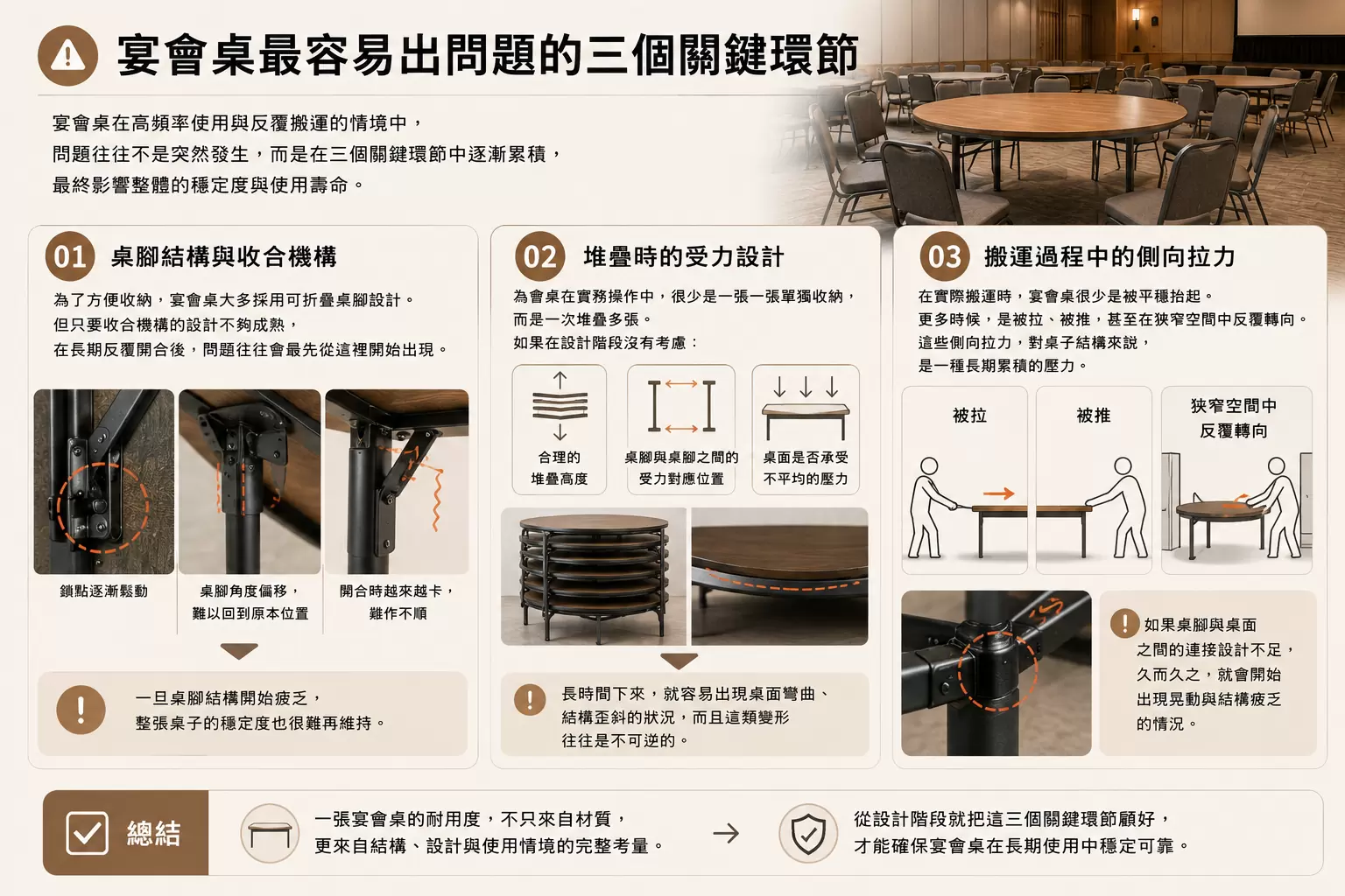 宴會桌怎麼選才不會活動一結束就後悔?從搬運、堆疊到耐用度,重新看懂宴會桌真正的使用現場 宴會桌容易出問題的三個環節